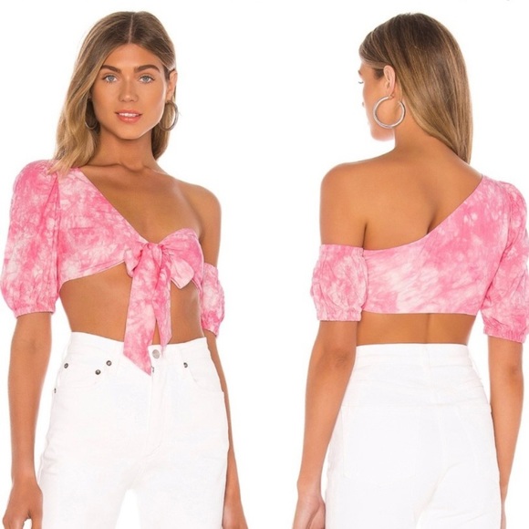 Majorelle Revolve Alyssa Crop Top Pink Tie Dye - Picture 1 of 6